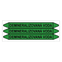 Značení potrubí, demineralizovaná voda,3 ks, 355 × 37 mm